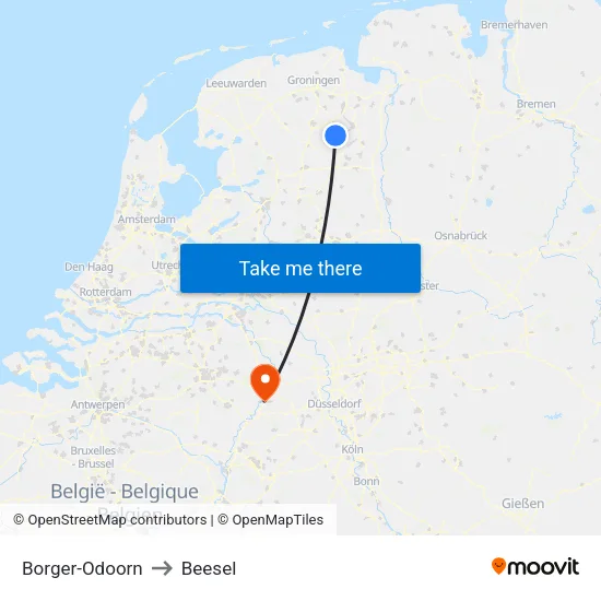 Borger-Odoorn to Beesel map