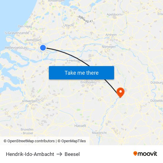 Hendrik-Ido-Ambacht to Beesel map