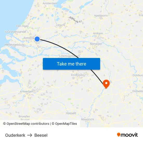 Ouderkerk to Beesel map
