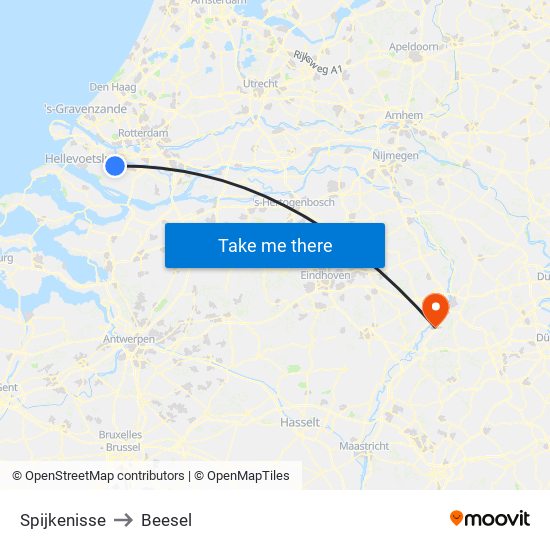 Spijkenisse to Beesel map