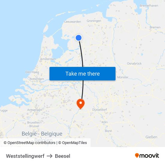 Weststellingwerf to Beesel map