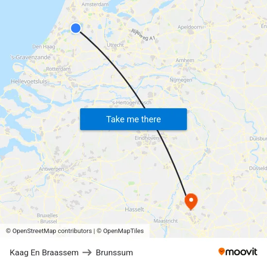 Kaag En Braassem to Brunssum map