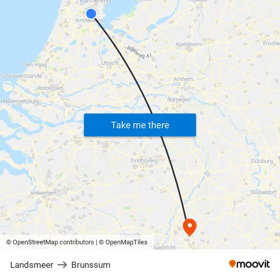 Landsmeer to Brunssum map