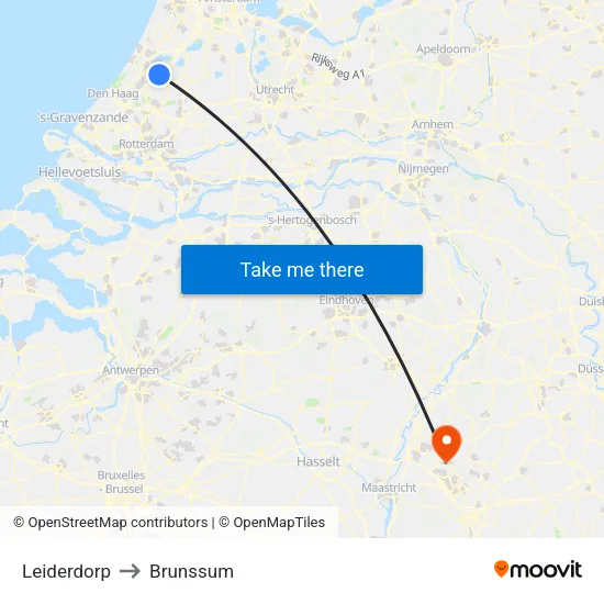 Leiderdorp to Brunssum map