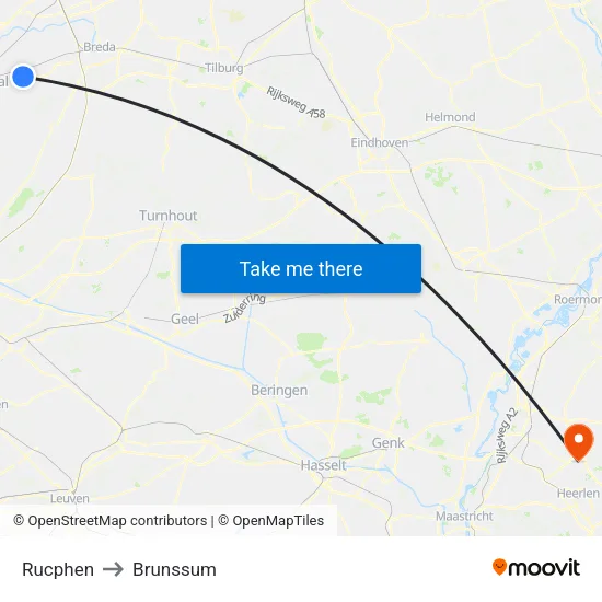 Rucphen to Brunssum map