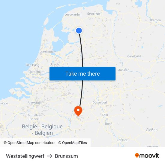 Weststellingwerf to Brunssum map