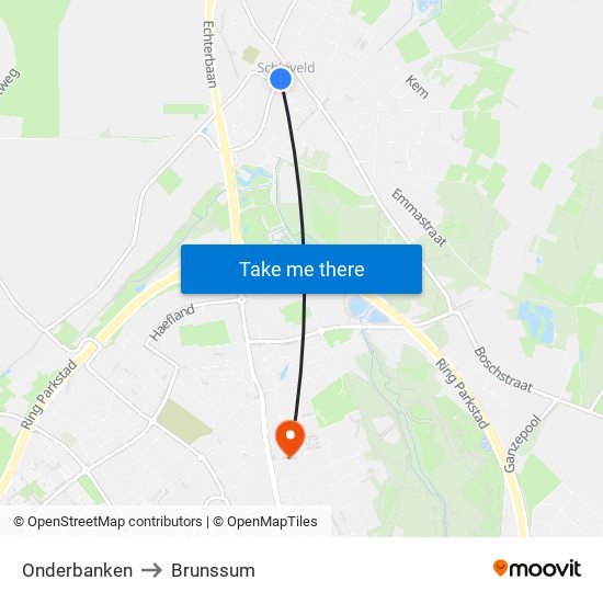 Onderbanken to Brunssum map