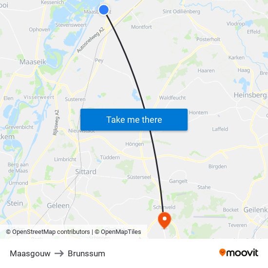 Maasgouw to Brunssum map