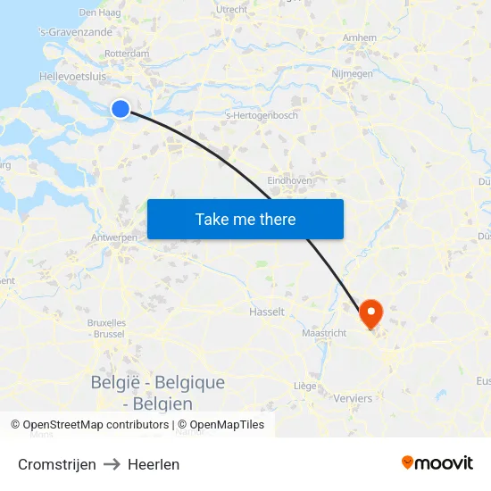 Cromstrijen to Heerlen map