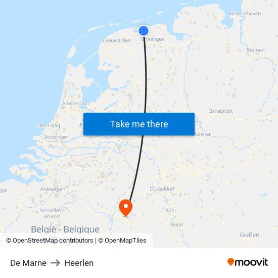 De Marne to Heerlen map