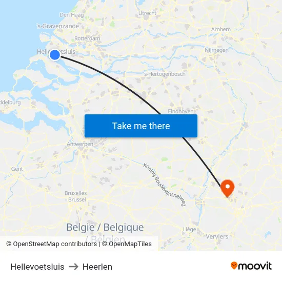 Hellevoetsluis to Heerlen map