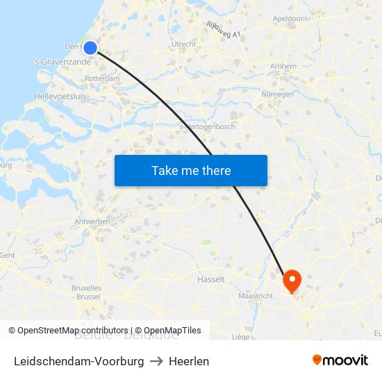 Leidschendam-Voorburg to Heerlen map