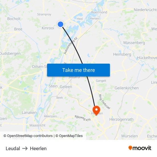 Leudal to Heerlen map