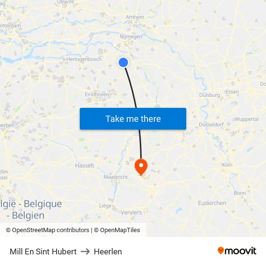 Mill En Sint Hubert to Heerlen map