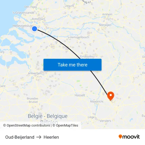 Oud-Beijerland to Heerlen map