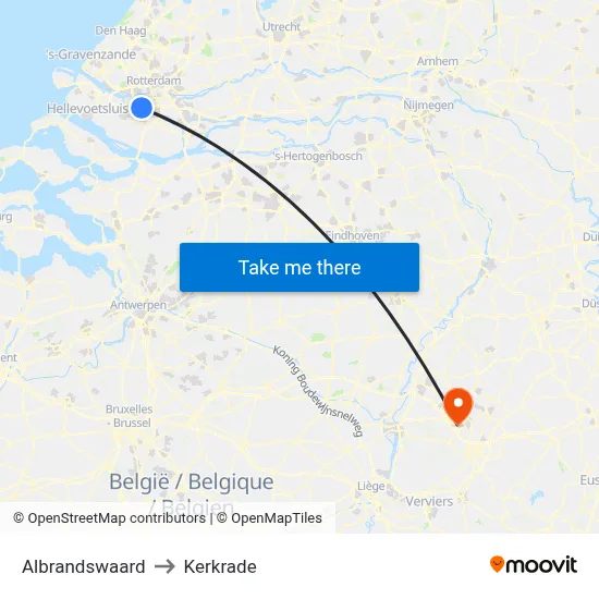 Albrandswaard to Kerkrade map