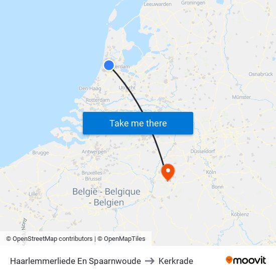 Haarlemmerliede En Spaarnwoude to Kerkrade map