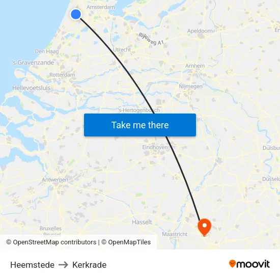 Heemstede to Kerkrade map