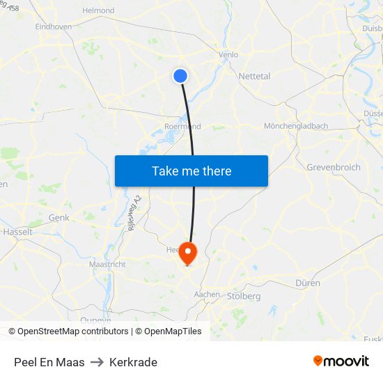 Peel En Maas to Kerkrade map