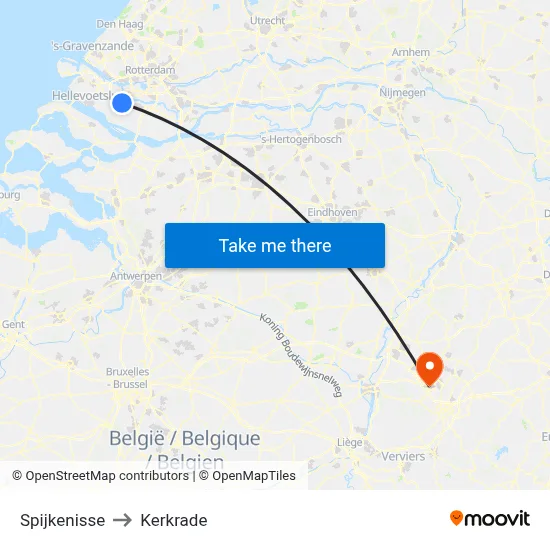 Spijkenisse to Kerkrade map