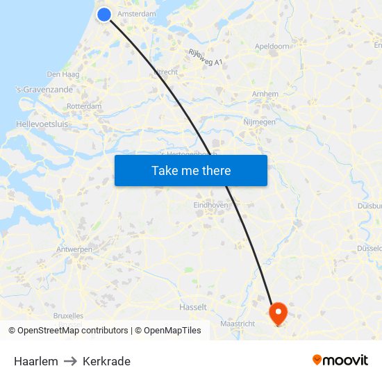 Haarlem to Kerkrade map