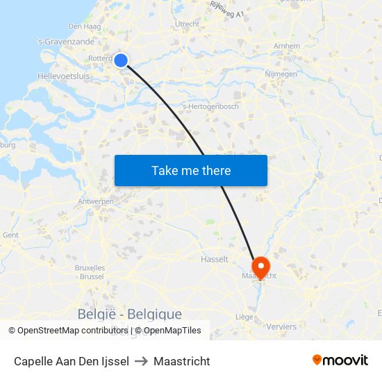 Capelle Aan Den Ijssel to Maastricht map