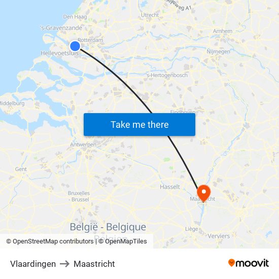 Vlaardingen to Maastricht map