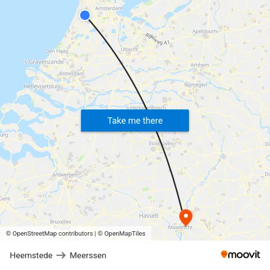 Heemstede to Meerssen map