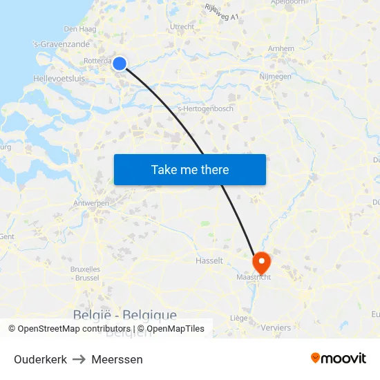 Ouderkerk to Meerssen map