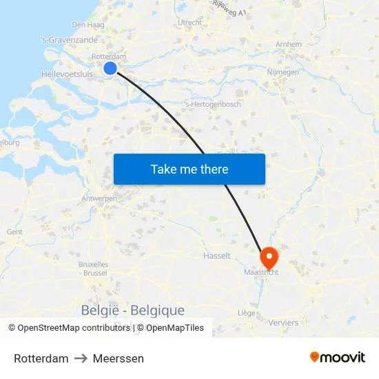 Rotterdam to Meerssen map