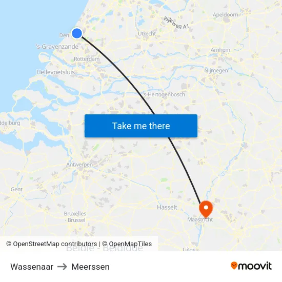 Wassenaar to Meerssen map