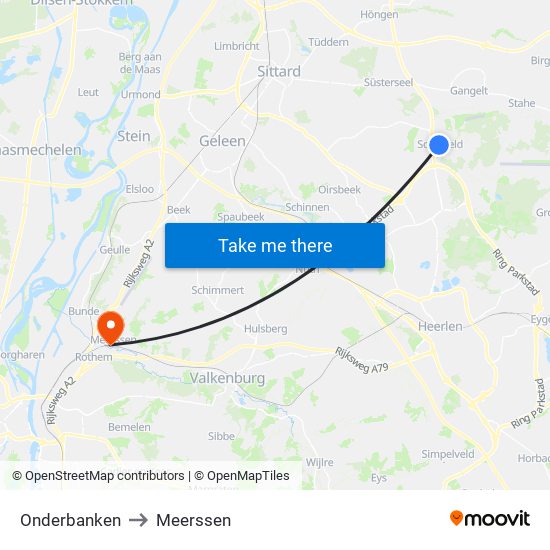 Onderbanken to Meerssen map