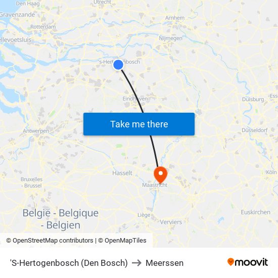 'S-Hertogenbosch (Den Bosch) to Meerssen map