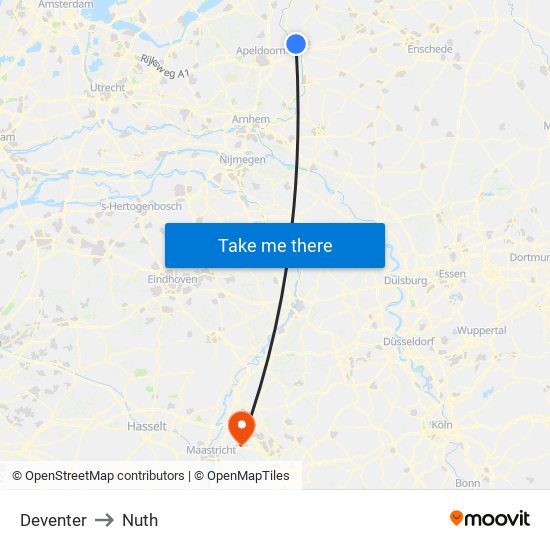 Deventer to Nuth map