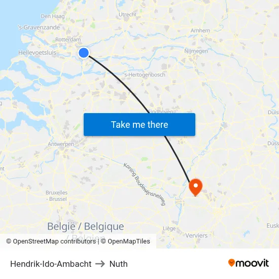 Hendrik-Ido-Ambacht to Nuth map