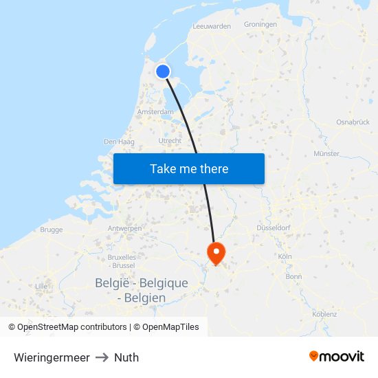 Wieringermeer to Nuth map