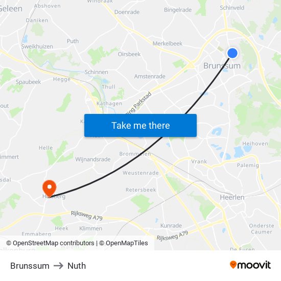 Brunssum to Nuth map