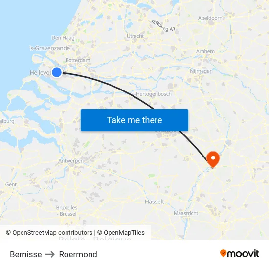 Bernisse to Roermond map