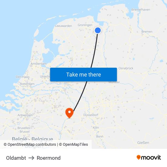 Oldambt to Roermond map