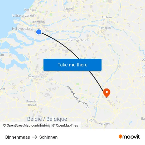 Binnenmaas to Schinnen map