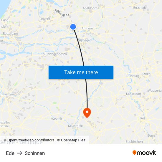 Ede to Schinnen map