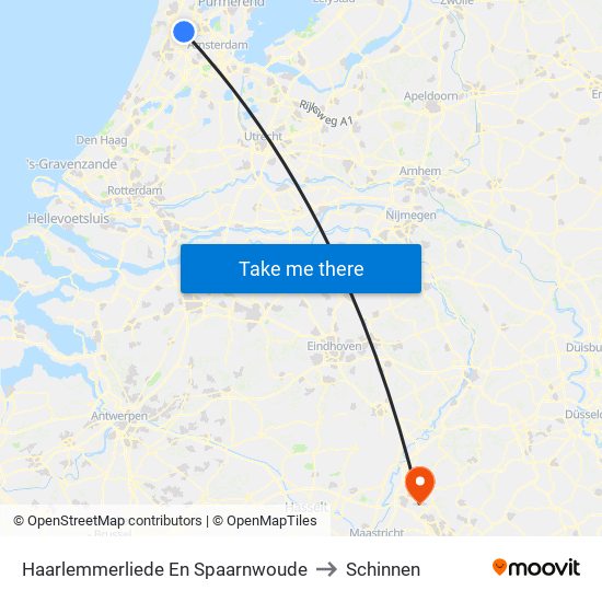 Haarlemmerliede En Spaarnwoude to Schinnen map