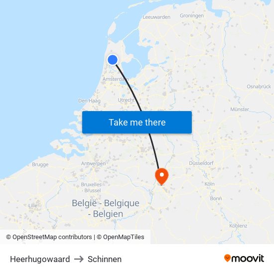 Heerhugowaard to Schinnen map
