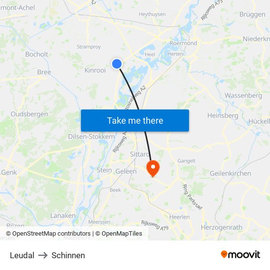 Leudal to Schinnen map