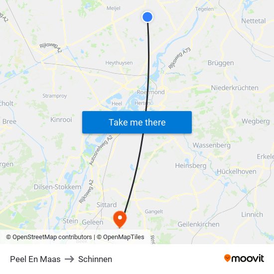 Peel En Maas to Schinnen map