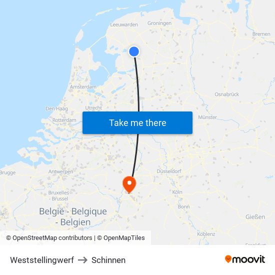 Weststellingwerf to Schinnen map