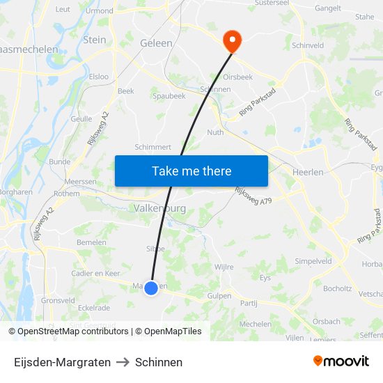 Eijsden-Margraten to Schinnen map