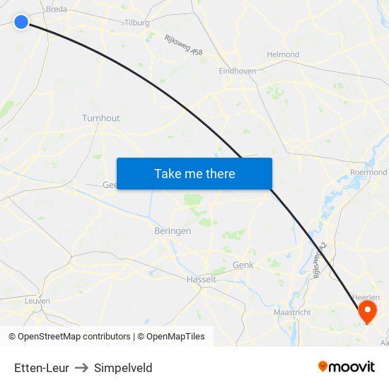 Etten-Leur to Simpelveld map