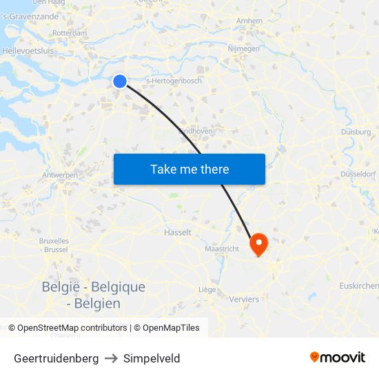 Geertruidenberg to Simpelveld map