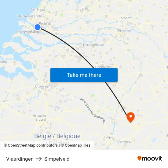 Vlaardingen to Simpelveld map